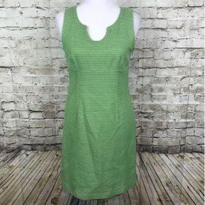 Ann Taylor Loft Size 8 Dress Green Sheath Cotton S